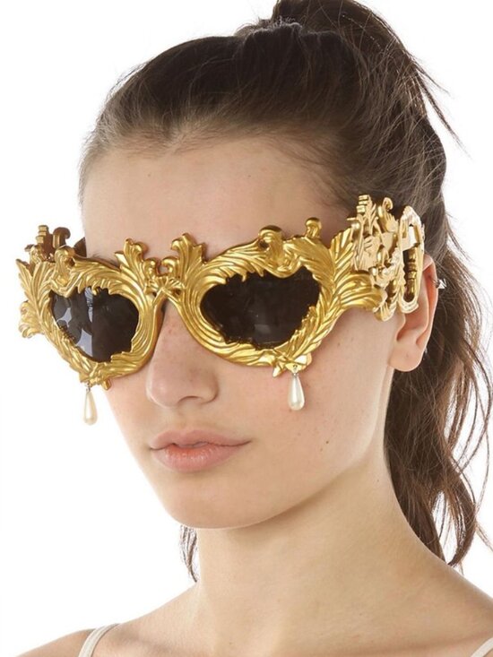 NWB Jeremy Scott x Linda Farrow Silver Antique Pearl Drop Sunglasses Limited main image 6
